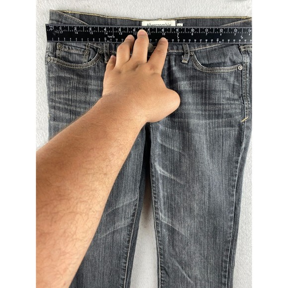 Abercrombie & Fitch Jeans Womens 0 Grey Erin Distressed Denim Stretch Pockets - Picture 3 of 15